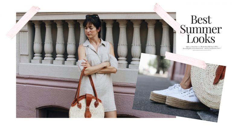 Streifen-Kleid-Korbtasche-Birkin-Basket-Cold-Shoulder-Celine-Plateau-Espadrilles-Superga-Sommerkleid-Modetrends-Klassiker-Basttasche-Outfit-streetstyle