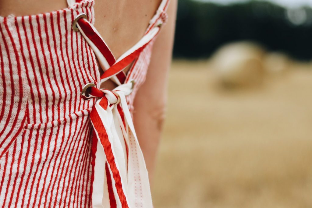 Midikleid Zara mit Streifen und Rückenfrei
